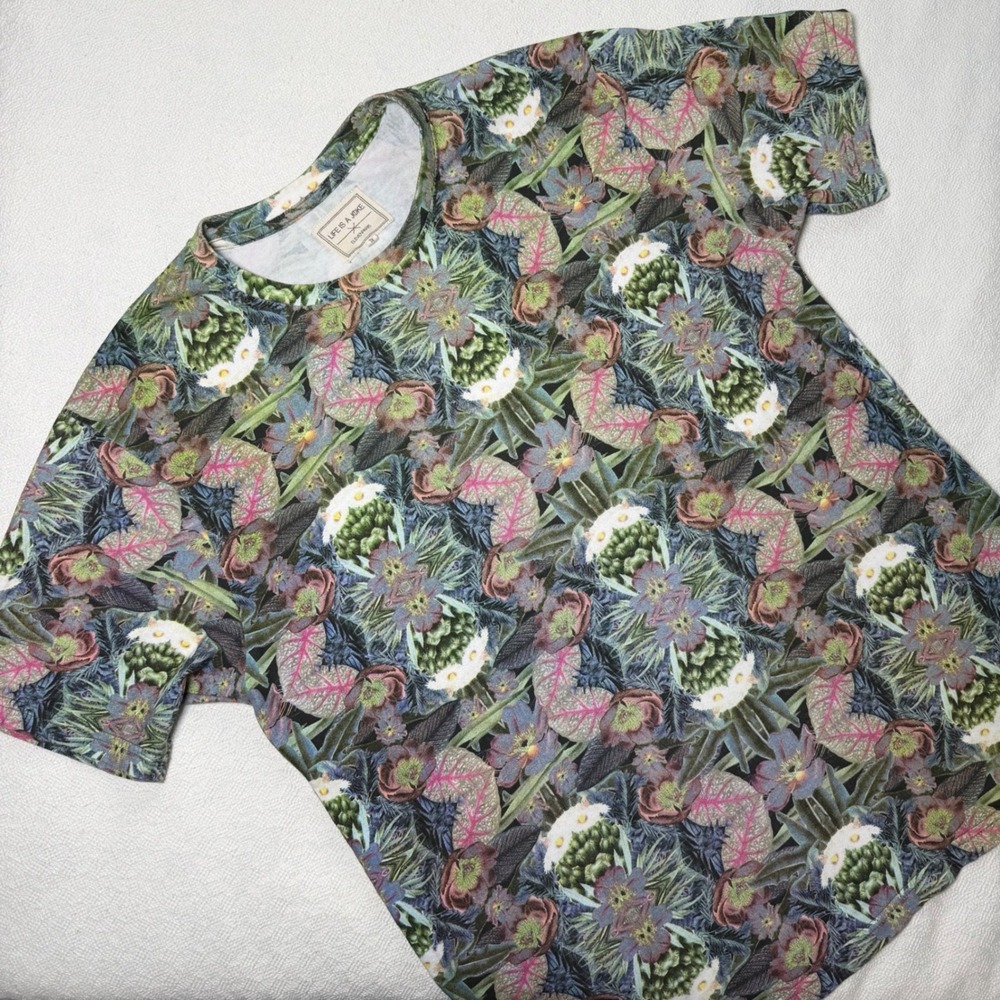Eleven Paris Life Is A Joke Anefa Boho Botanical Floral Print T-Shirt Mens XL